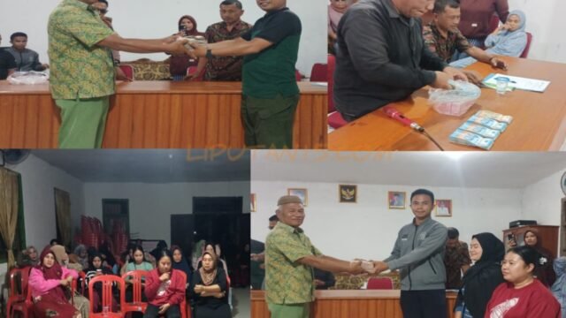 Proses penyerahan Tuntutan Ganti Rugi (TGR) dari PA kepada Pemerintah Desa Ollot Satu (foto/pemdes).